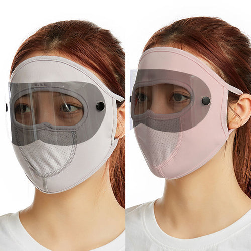 Summer New Sunscreen Mask Sunglasses Lens Sunscreen Mask Full Face Windproof And Dustproof Mask