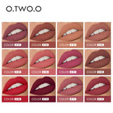 O.TWO.O 12 Colors Lips Makeup Lipstick  Lip Gloss Long Lasting Moisture Cosmetic Lipstick Red Lip Matte Lipstick Waterproof