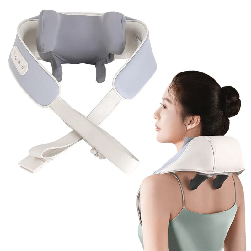 Electric Neck Massage Shawl U Shape Shiatsu Kneading Heating Relieve Cervical Back Pain Relaxation Fatigue Body Massage Device