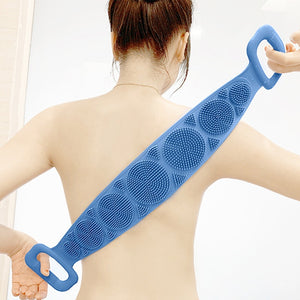 Hot Body Wash Silicone Body Scrubber Belt Double Side Shower Exfoliating Belt Removes Bath Towel